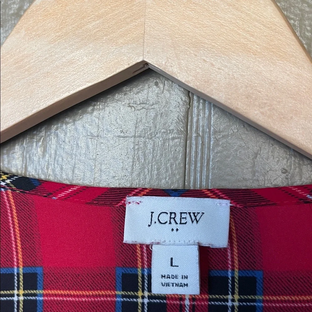 J. Crew Red and Black Plaid Blouse - Picture 4 of 7